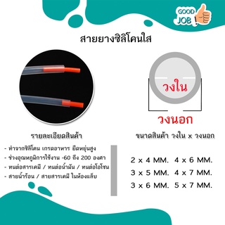 ท่อสายยางซิลิโคน เกรดอาหาร สีใส ปลอดสารพิษ 1 เมตร หลายขนาด