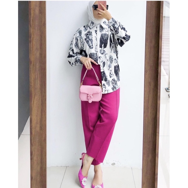 เสื้อ KEMEJA KATUN 71823 ผ้าไหมสวยผ้าฝ้ายพิมพ์เต็ม