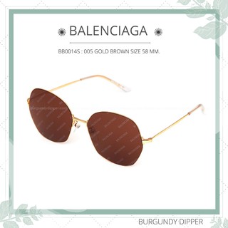 แว่นกันแดด BALENCIAGA BB0014S : 005 GOLD BROWN SIZE 58 MM.