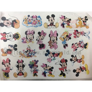 สติกเกอร์เดคูพาจลายmickeyMinniey1แผ่นมี22ลาย รหัสสินค้า: 006712