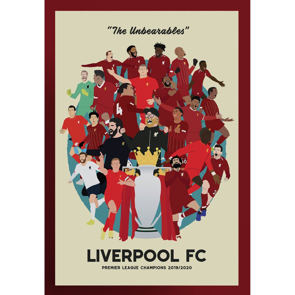 โปสเตอร์ Liverpool ลิเวอร์พูล Champion แชมป์ The Kop YNWA Poster รูปภาพ ฟุตบอล Football Legend ของขว