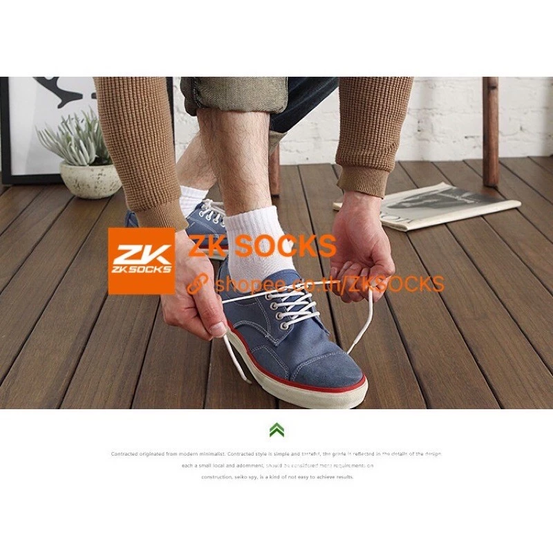 ถุงเท้าข้อกลาง ถุงเท้างานไทย คุณภาพดี พร้อมส่ง🧦 ดำ ขาว เทาZKSOCKS thumbnail 4