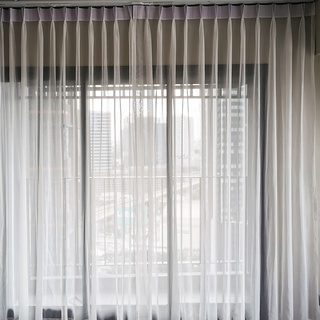 ม่านโปร่งแบบจีบ (ขนาดใหญ่ King Size) ม่านจีบ ม่านสำเร็จรูป ม…