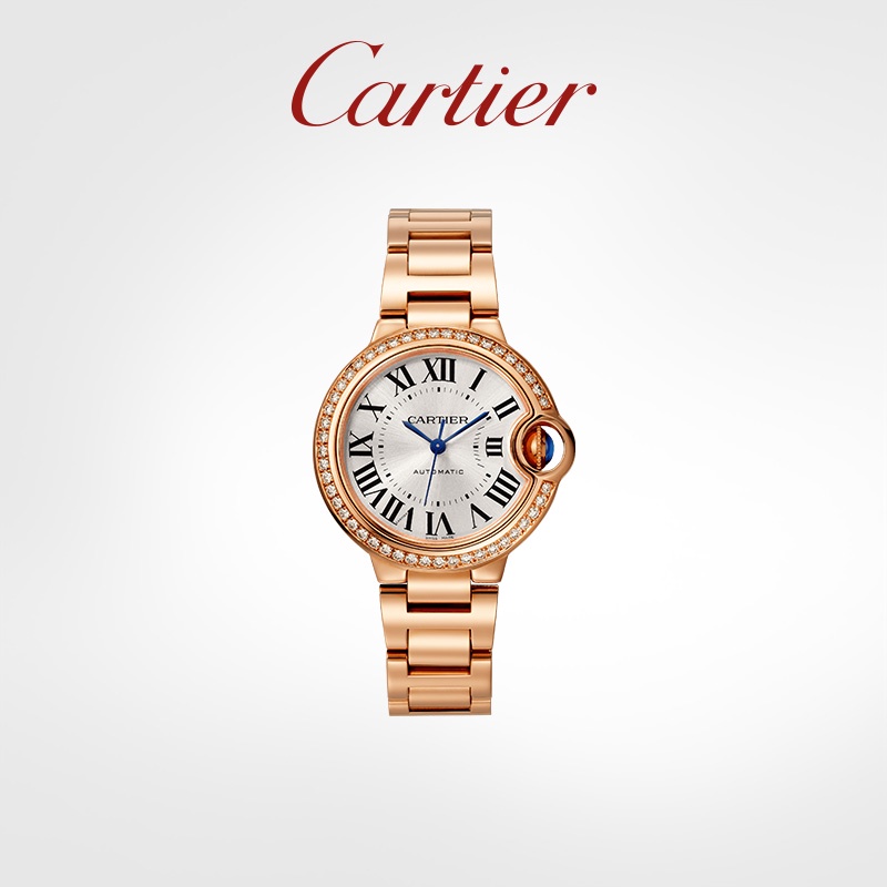 [Luxury Customization]Cartier Blue Balloon Series Mechanical Watch Rose Gold Strap Watch edIY