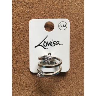 Lovisa แหวนแฟชั่น แหวนเงิน ลูกศรแบบเก๋ๆ แต่งคริสตัล  สวยน่ารักๆ ไซส์ S-M