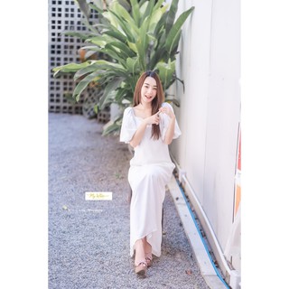 เดรสระฆัง แขนสั้นทรงกระปุกตุ๊กตา