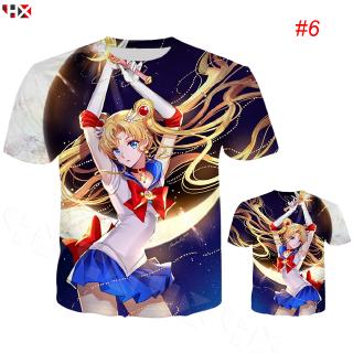 HX เซเลอร์มูน Sailor Moon Sailor Venus เซเลอร์วีนัส 3D พิมพ์แฟชั่นเสื้อยืดเสื้อเชิ้ตลายฤดูร้อนบนเสื้อยืด แขนสั้น