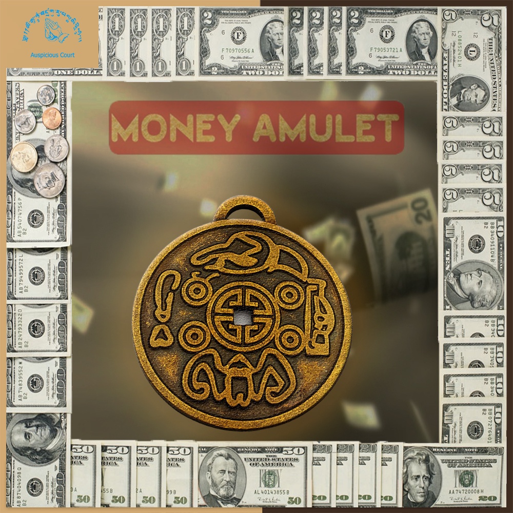 Auspicious Court เครื่องรางเงิน นำเข้าแท้  จี้ 30x1.8 มม. คนที่จะประสบความสำเร็จ（Money Amulet）