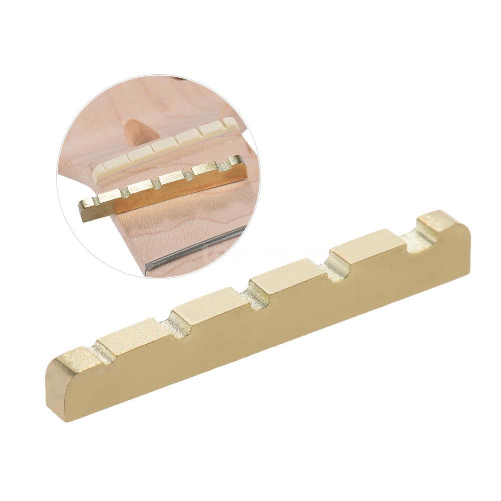 kesoto 45x6mm Guitar Accessory Bridge Slotted Nut For 5-String Electric Bass Brass 