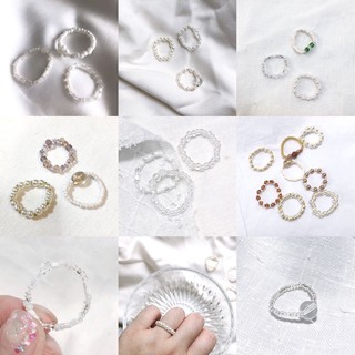 (พร้อมส่ง) แหวนมุกเกาหลี กรุบกริบสวยมั่ก!