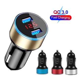 5V 2.1A Universal 2 Ports USB Cigarette Lighter Voltmeter Charger LCD Display Car Charger Power Adapter  Tablet