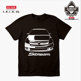 เสื้อยืดผ้าฝ้ายพิมพ์ลายแฟชั่น เสื้อยืด พิมพ์ลายรถยนต์ Honda Stream