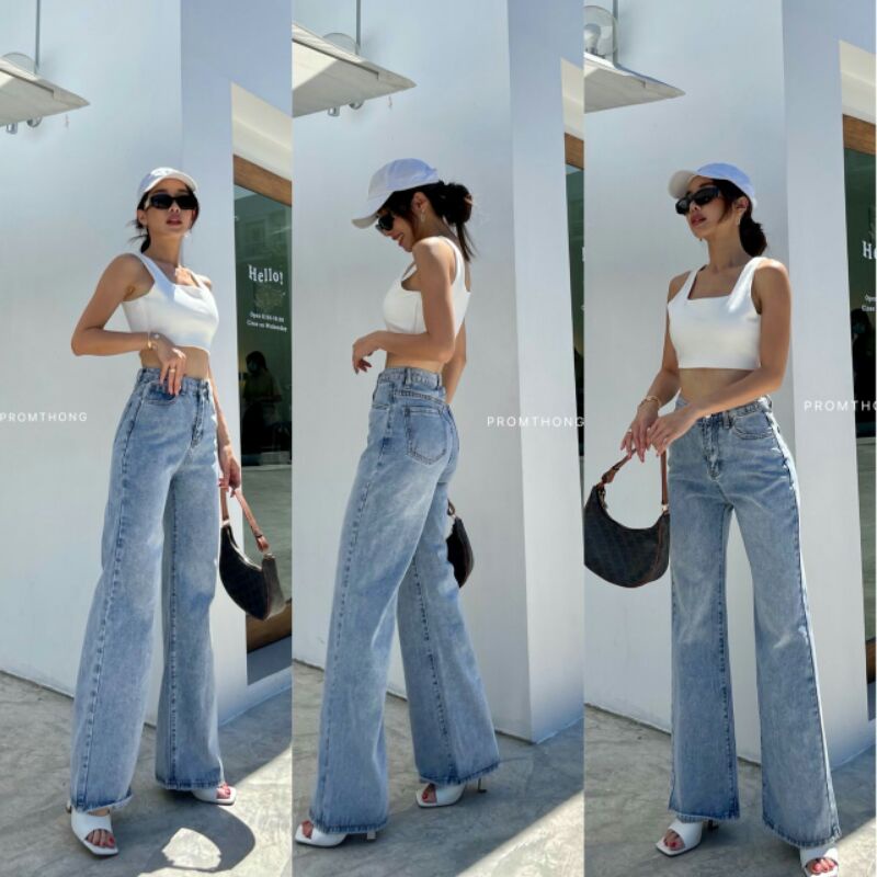 กางเกงยีนส์ขายาวทรงกระบอก เอวสูง #PT | NO.PTJ3303