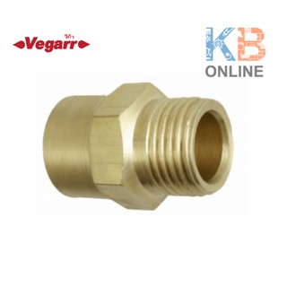 G502 ข้อต่อ ผ.ม ทองเหลือง 1/2 นิ้ว VEGARR G502 Straight Socket Brass 1/2"