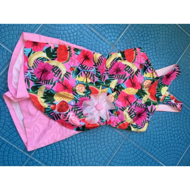 จั๊มกางเกงกระโปรง ลายฮาวาย ไซร์ S มือสอง ป้าย Widelia @ Real