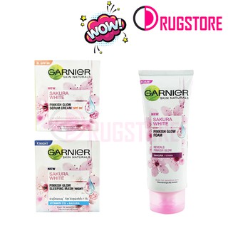 Garnier sakura white serum cream and sleeping mask - Garnier sakura white foam กานิเย่ซากุระ ไวท์ ครีม และ โฟมกานิเย่