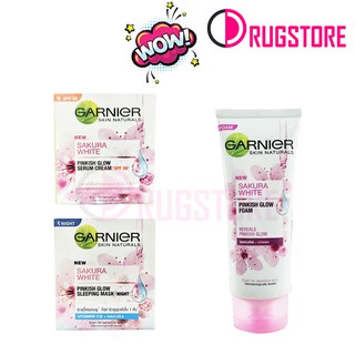 Garnier sakura white serum cream and sleeping mask - Garnier sakura white foam กานิเย่ซากุระ ไวท์ ครีม และ โฟมกานิเย่