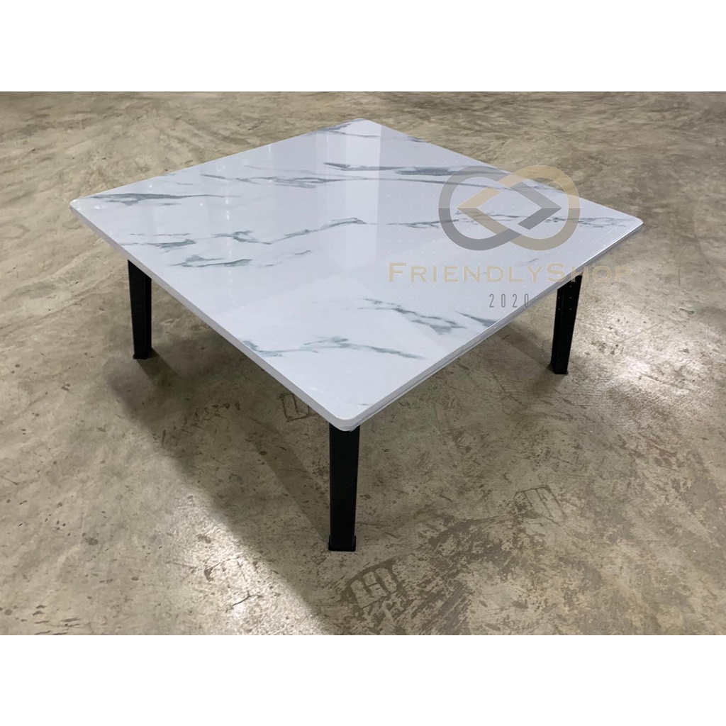 โต๊ะญี่ปุ่น โต๊ะพับอเนกประสงค์ 75x75 ซม. ลายสีบีซ สีเมเปิ้ล หินอ่อนสีขาว สีดำ ใช้งานได้หลากหลาย fs99 - รูปที่ 3