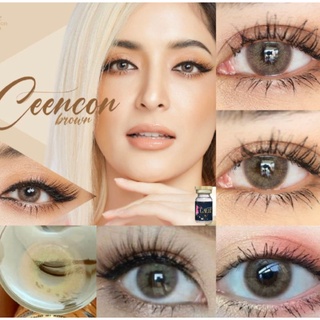 คอนแทคเลนส์สไตล์ธรรมชาติสีสวยละมุนเหมือนตาสีน้ำตาลอ่อนแบบลูกครึ่ง Ceencon Brown