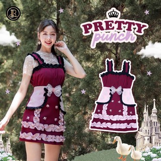 BLT Pretty Punch Size S/M เดรสงานปังสีแดงสุดน่ารัก แถมเสื้อตัวใน