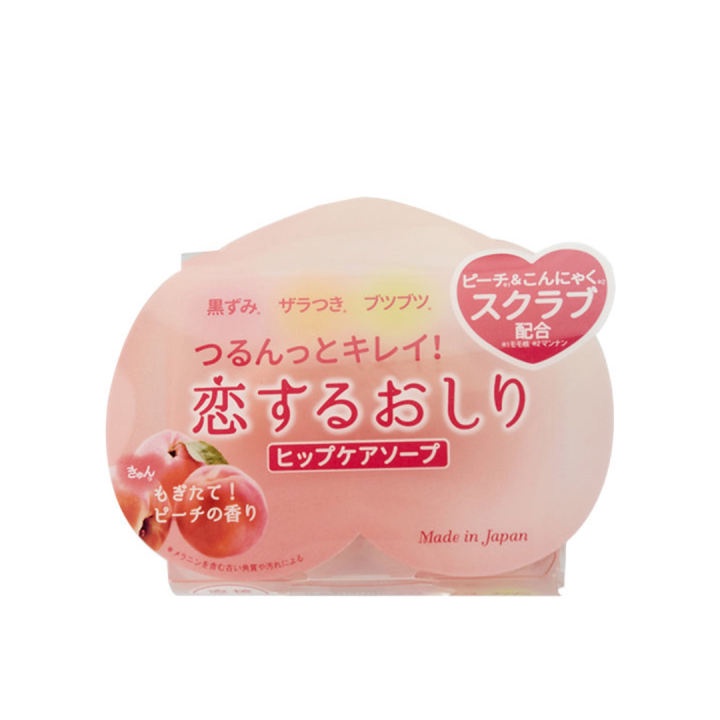 PELICAN HIP CARE SCRUB SOAP 80 G / สบู่หอมกลิ่นพีช ทำความสะอาดผิวบริเวณก้น ผลัดเซลล์ผิว