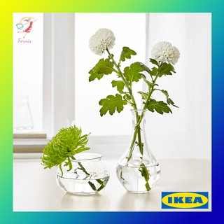 แจกันแก้วทรงสูง และ แจกันแก้วทรงกลม อิเกีย Flower Vase Viljestark IKEA