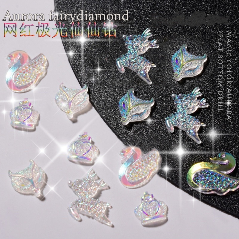 อะไหล่ตกแต่งเล็บเรซิ่น รูปมงกุฏ กวาง จิ้งจอก เป็ดน้อย30ชิ้น/แพค พร้อมส่งในไทย