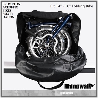 Rf163bk Rhinowalk กระเป๋าพกพาจักรยานพับได้ 14-16 นิ้ว สําหรับ DAHON Pikes Aceoffix 3sixty