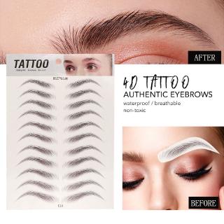 Magic 4D Hair-like Brown Black Eyebrow Tattoo Sticker / Waterproof Lasting False Eyebrows Makeup Cosmetic / Korean Grooming Shaping Water Transfer Eyebrow Enhancers Sticke