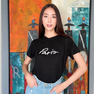 🏷 เสื้อยืด แขนสั้น สกรีนลายอักษร "Paris" ใส่เก๋ได้ทุกวัน