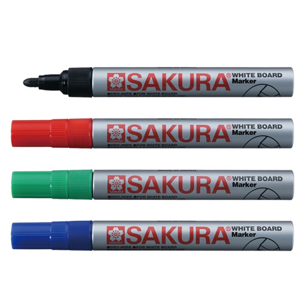 ปากกาไวท์บอร์ด 2.0 มม. ยี่ห้อ SAKURA White Board Marker XLWBK-#  1 แท่ง  น้ำเงิน/เขียว/แดง/ดำ