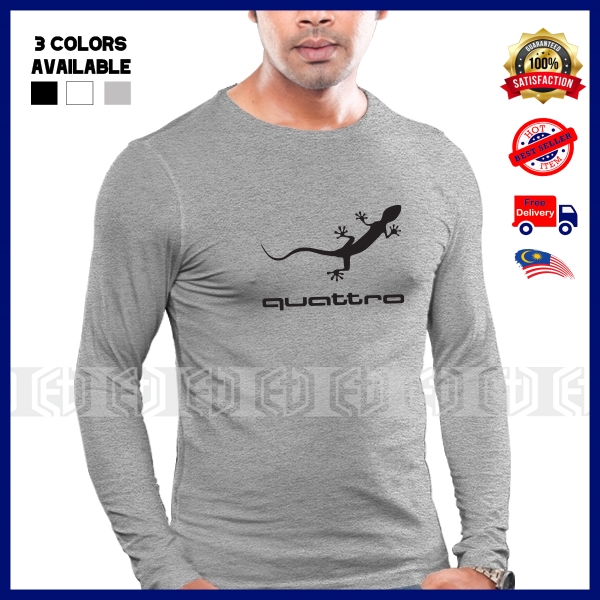 Audi Quattro T เสื้อแขนยาวผ้าฝ้าย Motorsport RS Racing Pakaian ลําลองแฟชั่น Baju พิมพ์รถ