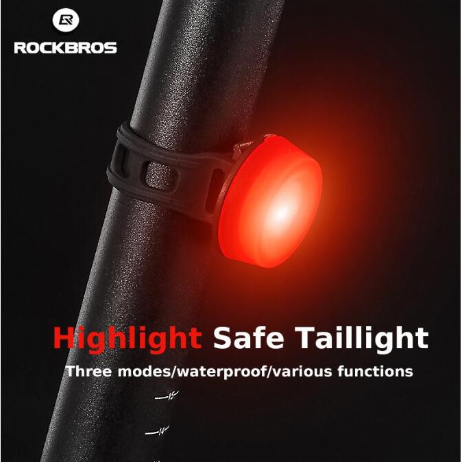 ROCKBROS ไฟท้ายจักรยาน กันน้ํา เตือนความปลอดภัย ขับขี่ตอนกลางคืน — صورة 3