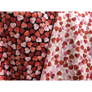 ผ้าพิมพ์ลายหัวใจผ้าเมตรCS00018Cotton100%พิมพ์ลาย