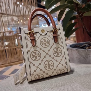 T O R Y BURCH T MONOGRAM EMBOSSED MINI TOTE