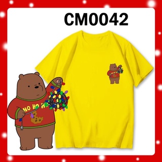 เสื้อยืดผ้าฝ้าย เสื้อยืดคริสต์มาส🌈LOCAL STOCK CM0042 CHRISTMAS TSHIRT XMAS WEBAREBEARS BROWN BEAR UNISEX OVERSIZE BROWN