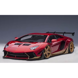 AUTOart 1/18 : 79182 LIBERTY WALK LB-WORKS LAMBORGHINI AVENTADOR LIMITED EDITION (HYPER RED/GOLD ACCENTS)