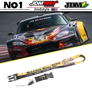 Jdm Style JS Racing สายคล้องโทรศัพท์มือถือ บัตรประจําตัว พวงกุญแจ สําหรับ Honda Fans