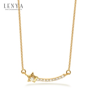 Lenya Jewelry สร้อยคอเงินแท้ 925 ประดับพลอยสีขาว ไวท์ โทแพซ ( white Topaz) ในรูปแบบที่น่ารัก ดีไซน์เรียบเก๋ สไตล์เกาหลี