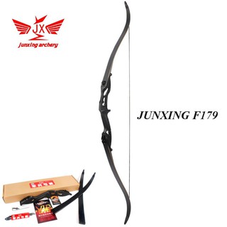 **พร้อมส่ง** [มือขวา RH] Black Adult Archery Recurve Bow American Hunting Target Fishing Take Down JUNXING F179 ธนู