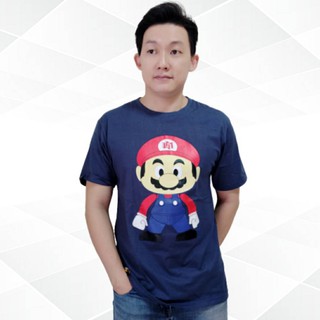 เสื้ิอยืดฮีโร่แขนสั้น คอกลม ลายMario 2สี