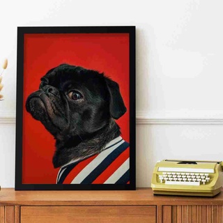 SB Design Square รูปพร้อมกรอบ DoseArt รุ่น Red Pug Dog 20x25 cm (23x28 ซม.)