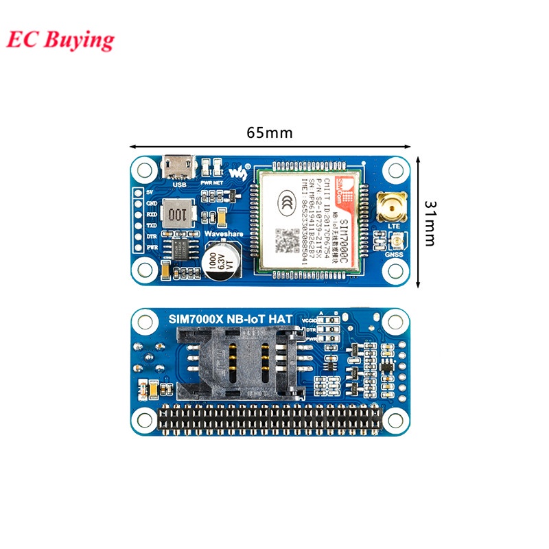 SIM7000C Module for Raspberry Pi NB-IoT/eMTC/EDGE/GPRS/GNSS/GPS HAT 4G Expansion Development Board F
