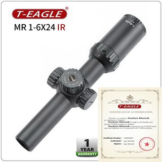 กล้องกันน้ำ กันกระแทก มีไฟเส้นเล็ง 2 สี T-EAGLE MR 1-6X24 IR SCOPE