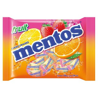 ลูกอมรสผลไม้ (ถุง100เม็ด) เมนทอส Fruit flavored candy (100 bags) Mentos