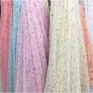 Floral Printed Chiffon Polyester Fabric 1 Meter