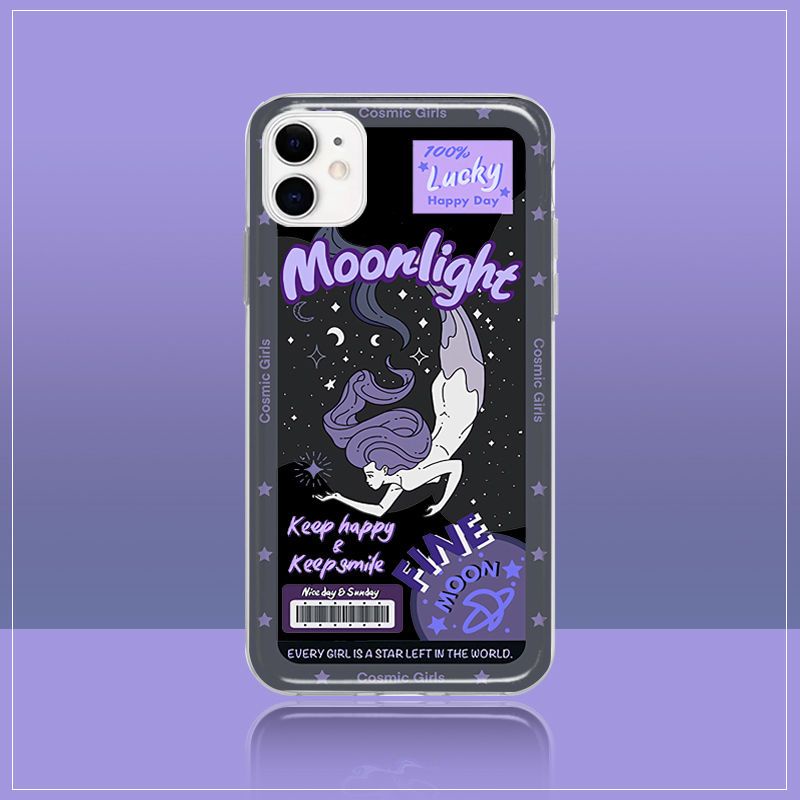 iphone caseเคสไอโฟน ภาพประกอบสีเข้มส่วนบุคคล iphone12 Shell Shell Soft