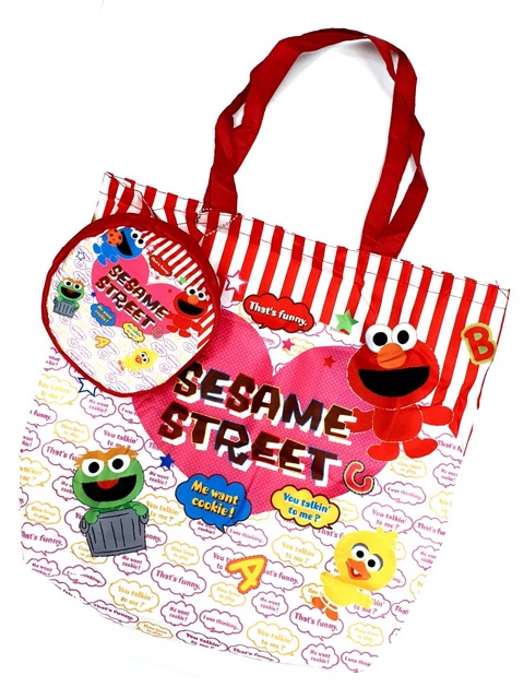 พร้อมส่งในไทย⭐️กระเป๋าชอปปิ้ง พกพา แบบแยกพับเก็บ #4