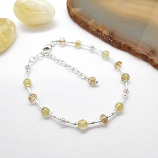 สร้อยข้อมือเงินหินไหมทอง Rutilated Quartz