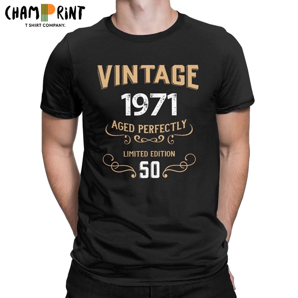 เสื้อผู้ชายเท่ - วินเทจ197150ปีเสื้อยืดอายุอย่างสมบูรณ์แบบสําหรับผู้ชายT70Sเสื้อผ้าTees